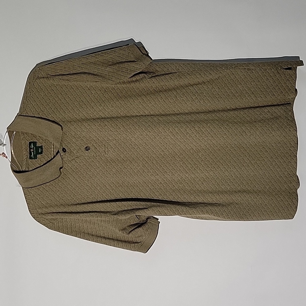 David Taylor Collection Men's Golf Polo, Dark Khaki, Size Large